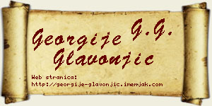 Georgije Glavonjić vizit kartica